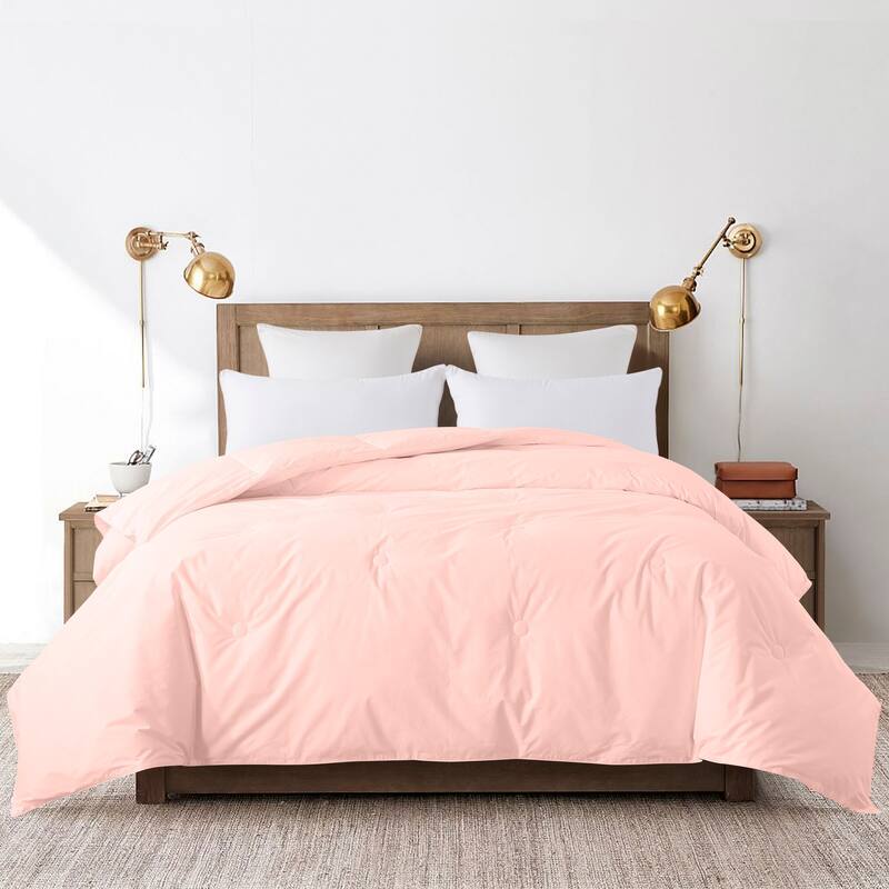 Button Stitch Down Alternative Comforter - Full - Queen - Blush