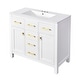 preview thumbnail 32 of 32, MDF Freestanding Bathroom Vanity Set with Integrated Ceramic Sink - 36'' x 18.3'' x 34.02''