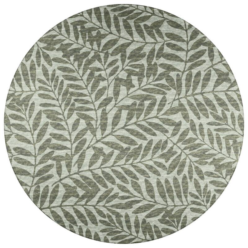Indoor/ Outdoor Addison Yuma Foliage Motif Washable Area Rug