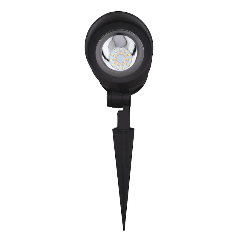 Low-Voltage Aluminum Black Outdoor Landscape Path Flood Light LED Clear Glass - 3.25-in W x 6.25-in H x 5.75-in D
