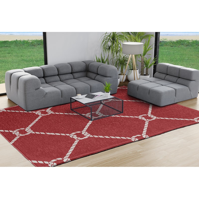 Ahoy Nautical Chenille Rug