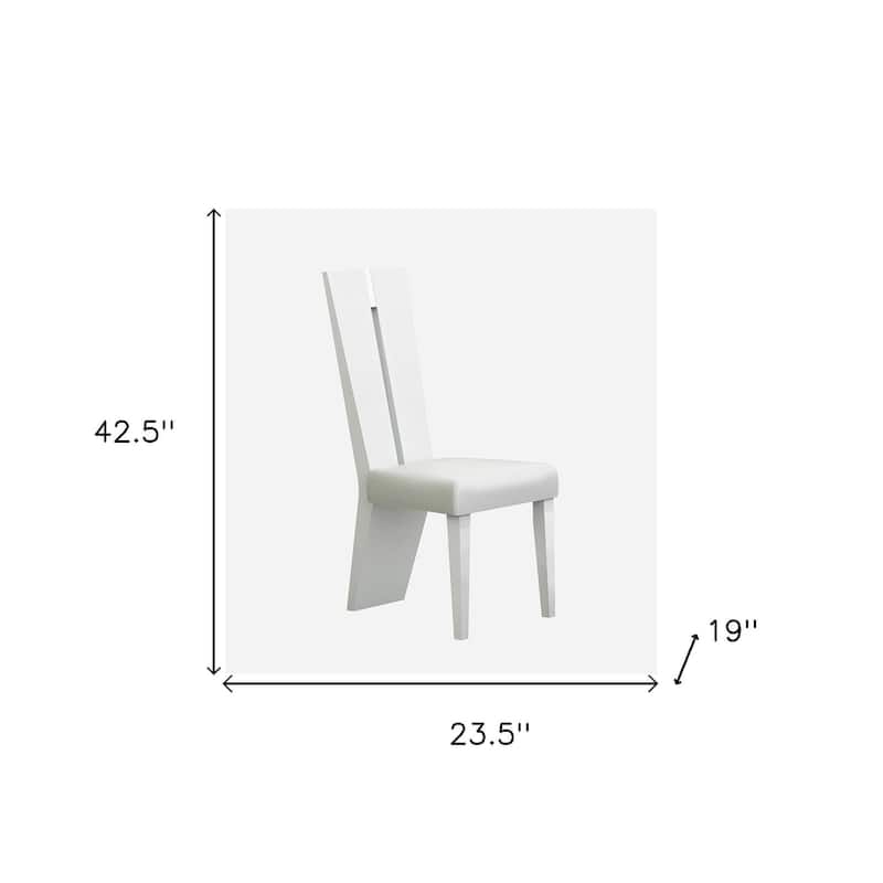HomeRoots Set of Two Contemporary Sleek High Gloss White Dining Chairs