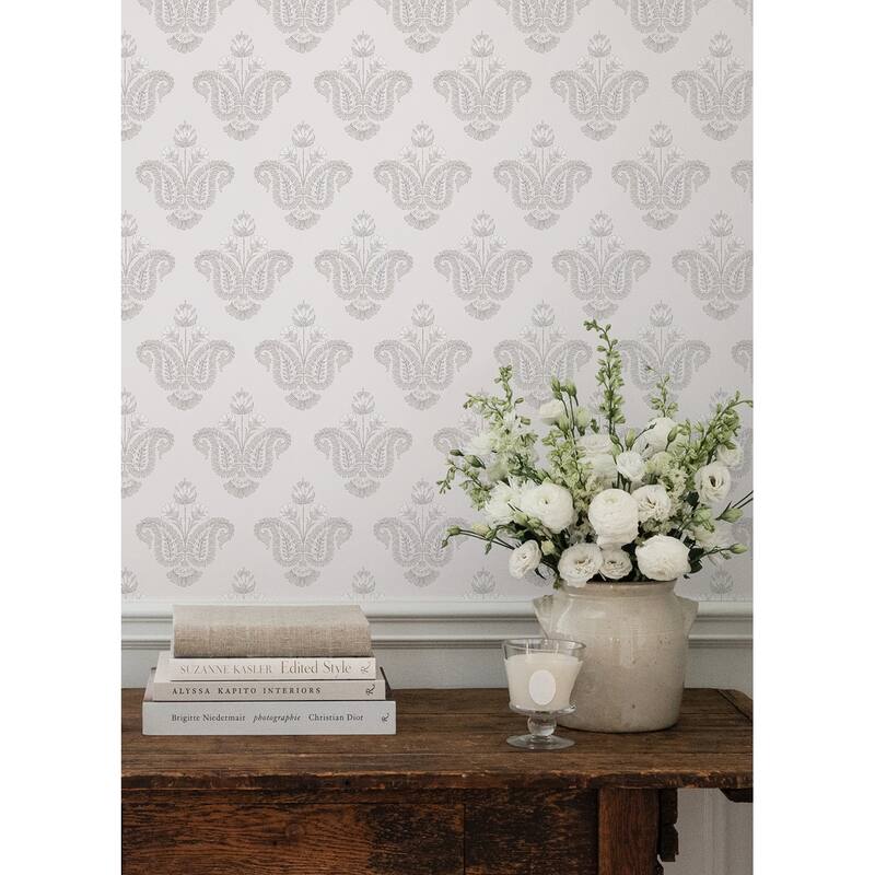 NuWallpaper Nabela Noor Home Fazia Linen Peel and Stick Wallpaper