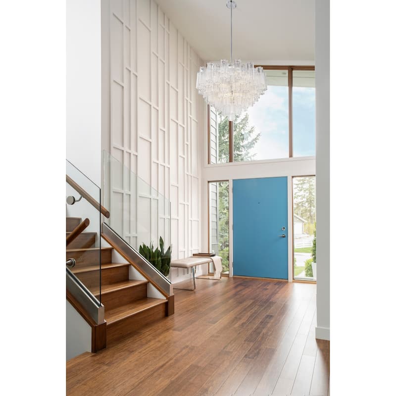 Addis 16 Light Polished Chrome Chandelier - 32"W x 21.5"H x 32"D