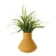 preview thumbnail 3 of 3, Textured Metal Vase, Mustard Color