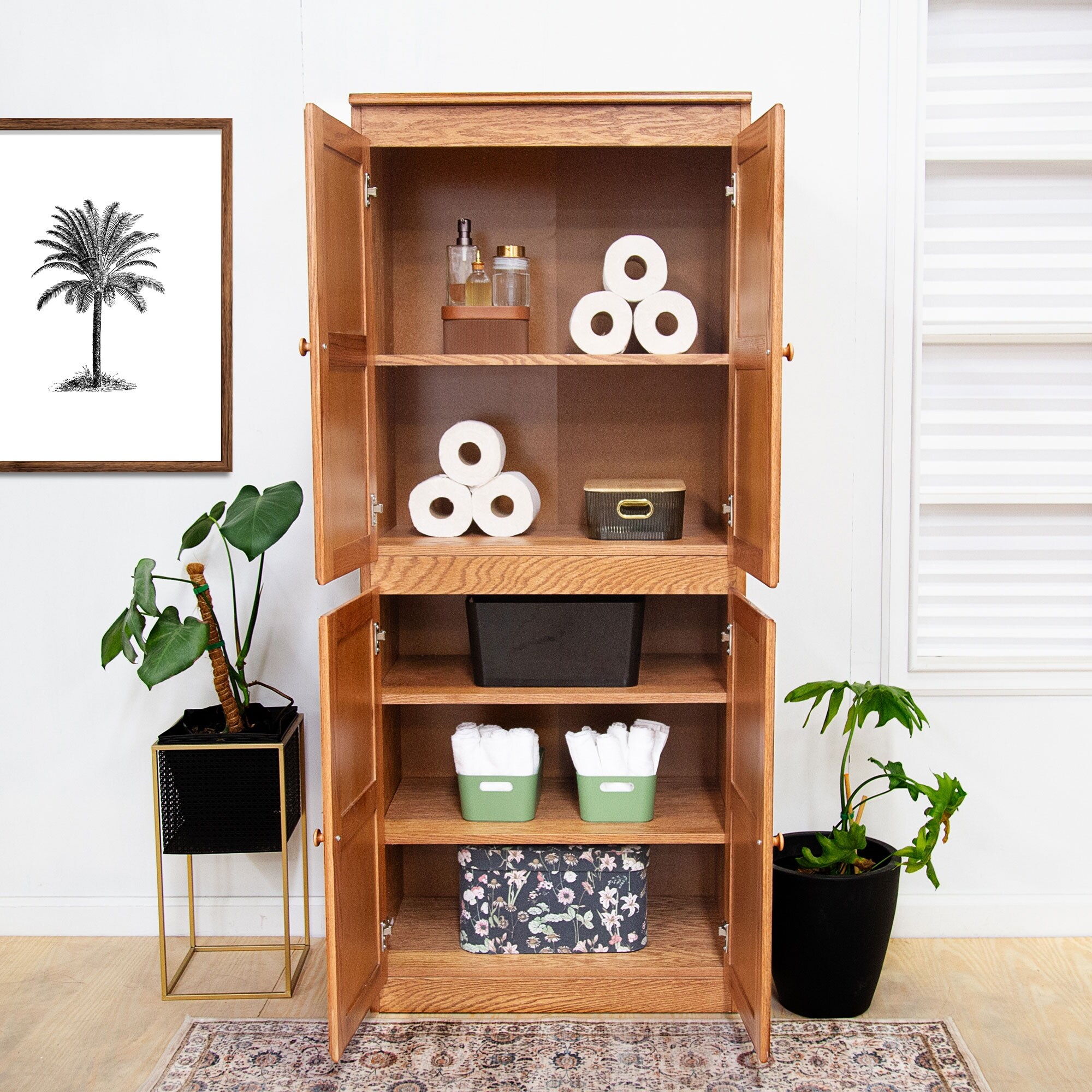 INOUT イナウト　Stack BoxCover Wood Concepts in Wood Storage Cabinet, 72 inch with 5 Shelves - On Sale