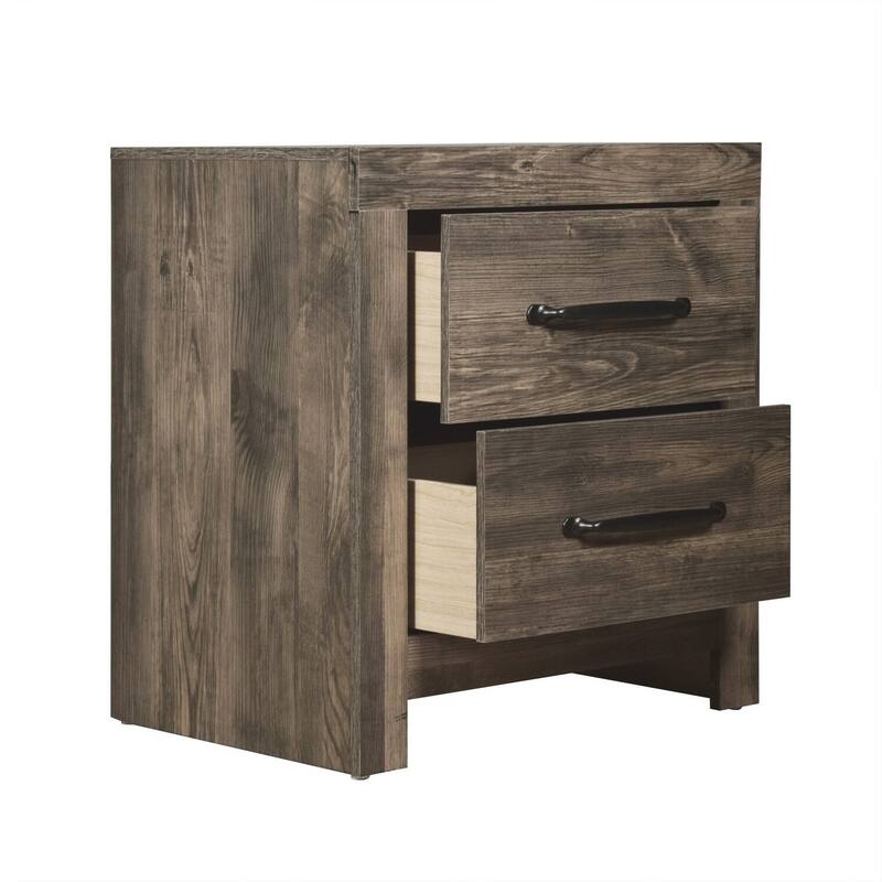 Gray Beige 2 Drawer 16.18 in. W Nightstand with Sturdy Hardware and Ample Storage