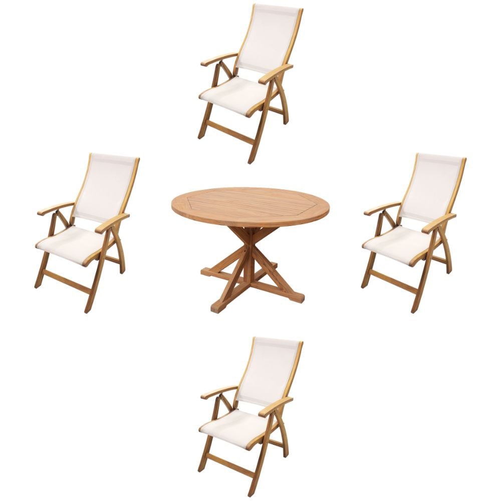 Shop Courtyard Casual Heritage Teak Flag Leg 48 Dining Table With
