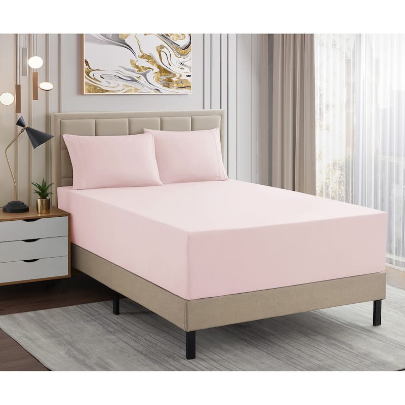 Sweet Home Collection Extra Deep 21 Inch Pocket Sheet Set - Pale Pink - King