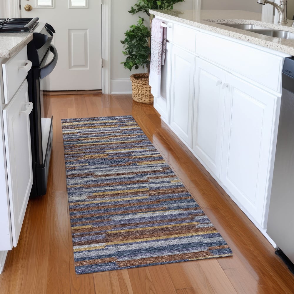 Premium Washable Super Soft Contemporary Stripes Mayfield Rug