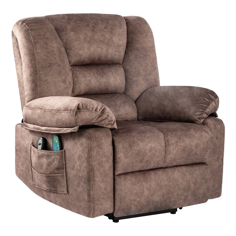 Grey Power Lift Recliner for Seniors with Heat, Massage, Adjustable Recline, and Easy-to-Assemble Design