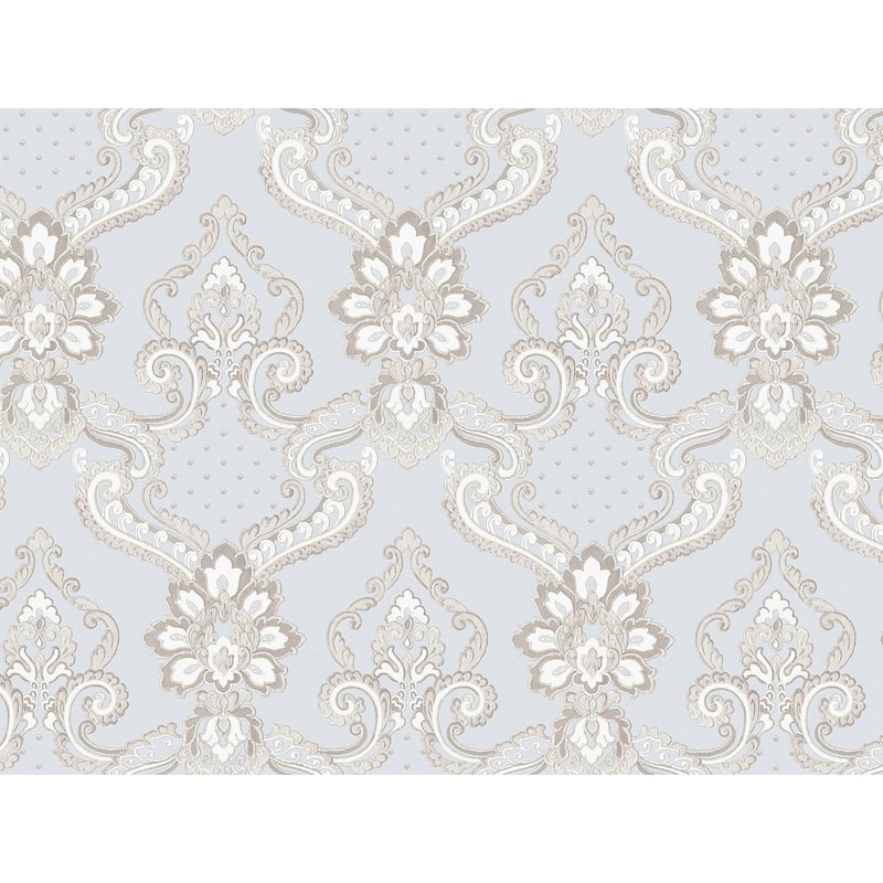 Galerie Wallcoverings Opulence Collection Italian Damask Vinyl on Non-woven Glitter/Shimmer Wallpaper Roll Double Width