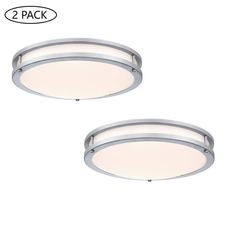33-in Oval Brushed Nickle or Matte Black Finsh Led Flush Mount Light
