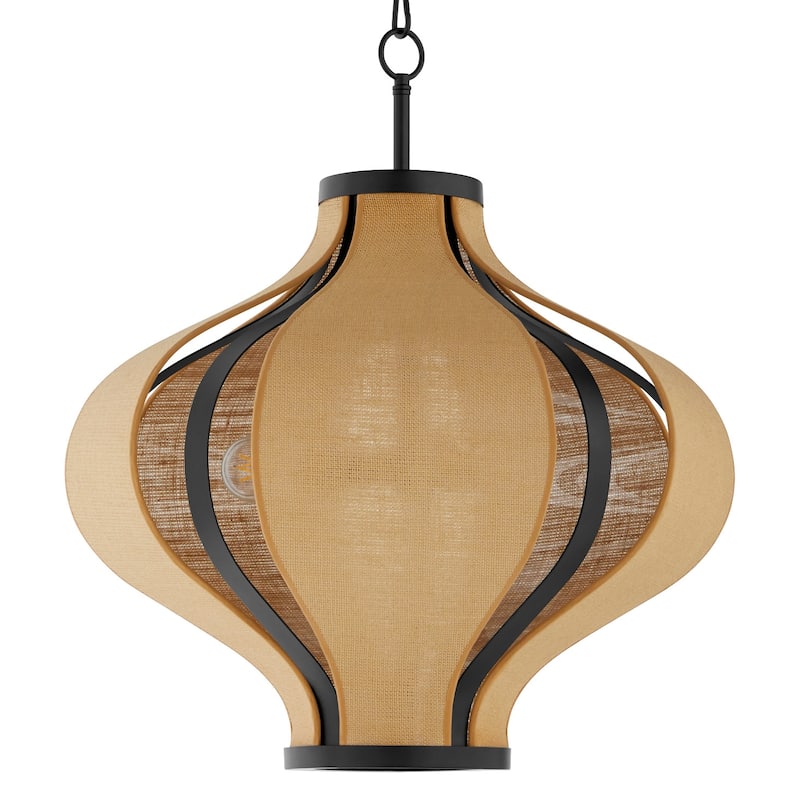 Quorum International 892-3 Monroe 3 Light 24" Wide Pendant with Woven - Matte Black