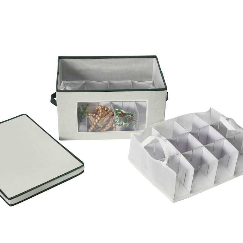 Household Essentials Ornament Storage Chest with 24 Pockets - 13.5"L x 18.6"W x 10.0"H