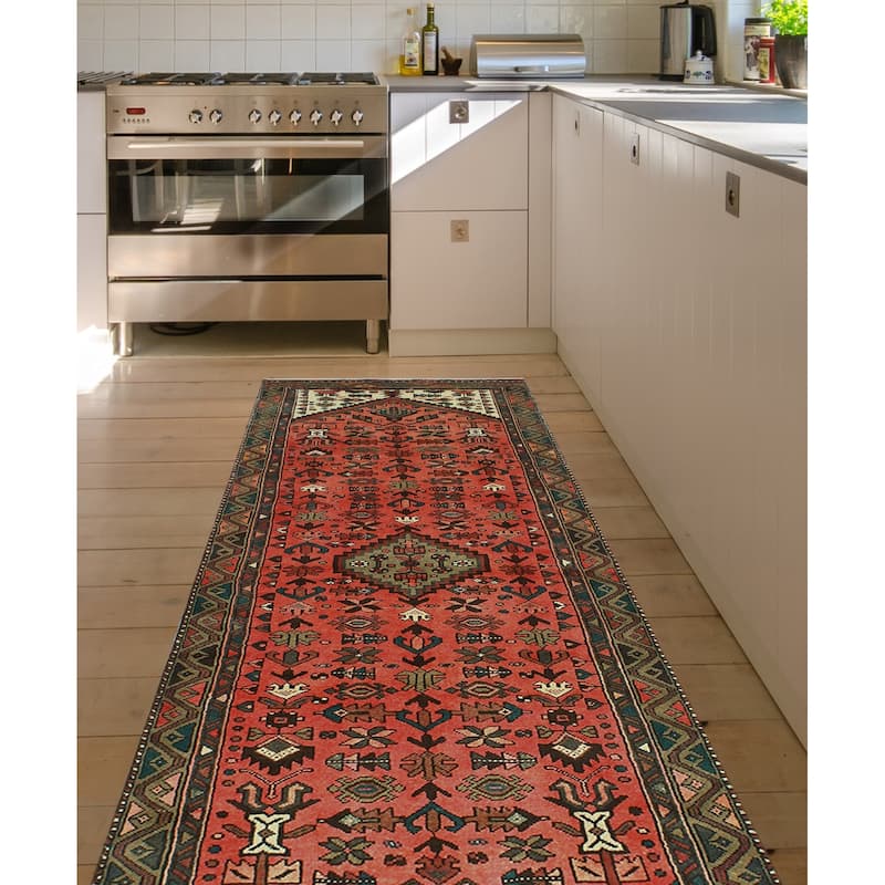 Fine Vintage Distressed Lilah Red/Brown Runner - 3'3" x 9'2"