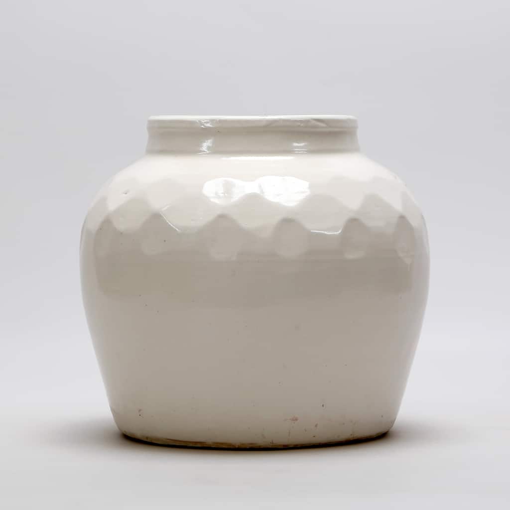 Artissance 11 in. W Round White Ceramic Jar