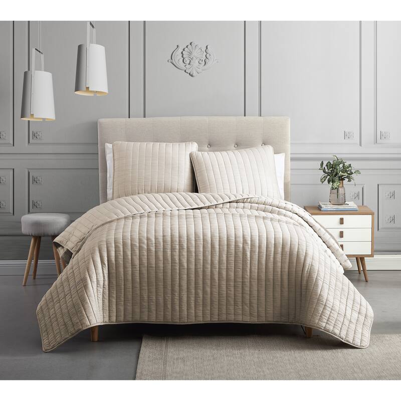 Riverbrook Home Moonstone 3 Piece Quilt Set - Tan - Queen