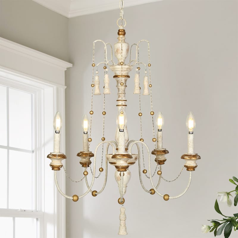 The Gray Barn Farmhouse Wood Chandelier French Country Classic Lights