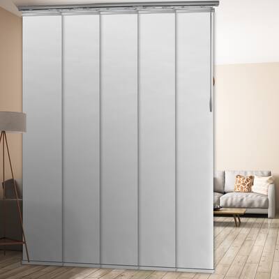 InStyleDesign Crossover White 5-Panel Single Rail Panel Track / Room Divider / Blinds 40"-70"W x 91.4"H, Panel width 15.75"