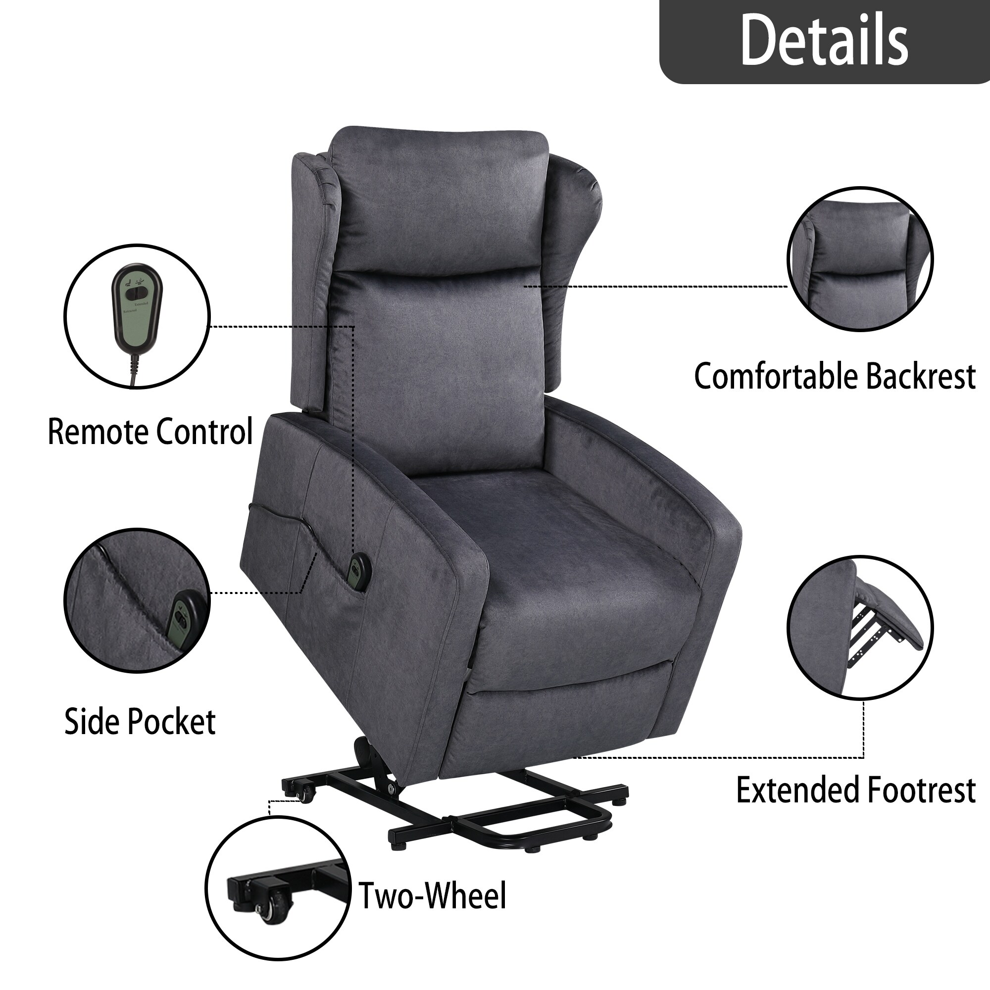 Lift chair shop with lumbar support