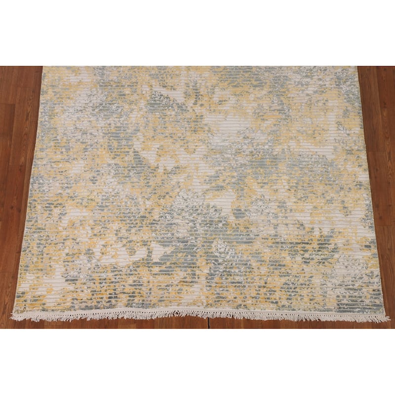 All-Over Striped Abstract Area Rug Handmade Wool Carpet - 5'6"x 7'6"