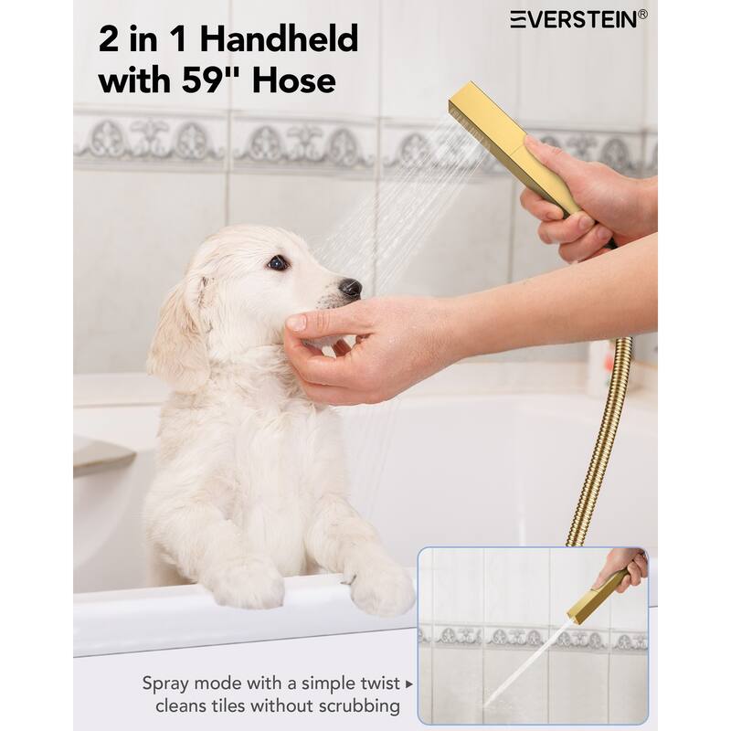 Dual Rainfall Shower System 12" & 6" Heads with Thermostatic Valve and Handheld Spray