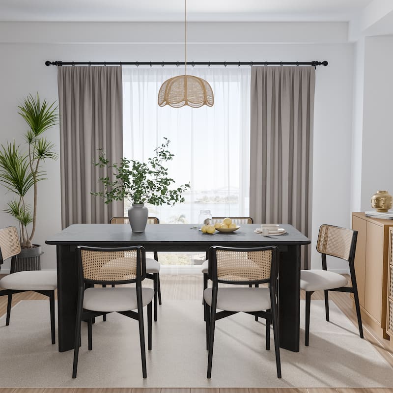 Solid Wood Farmhouse Dining Table Square Wood Top for Modern Dining Rooms & Family Gatherings - 67"x33.5