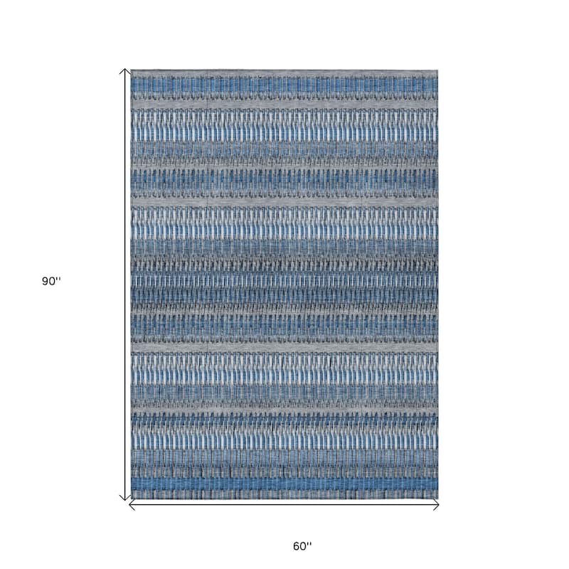 HomeRoots Striped Transitional Rectangle Outdoor Rug
