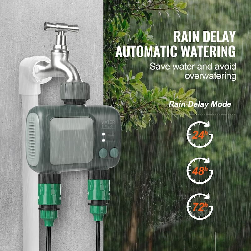 WiFi Sprinkler Timer, Smart Hose Faucet Water Timer with Brass Inlet, APP Control via 2.4Ghz WiFi or Bluetooth, Voice Control