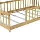 preview thumbnail 69 of 84, Montessori Twin Size Toddler Floor Bed with Fence without Door, Open-row Design Wood Frame Platform Bed with Safety Guardrails