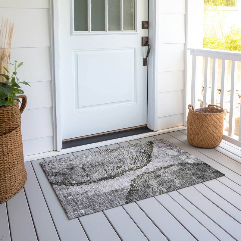 Machine Washable Indoor/ Outdoor Chantille Modern Pop Rug