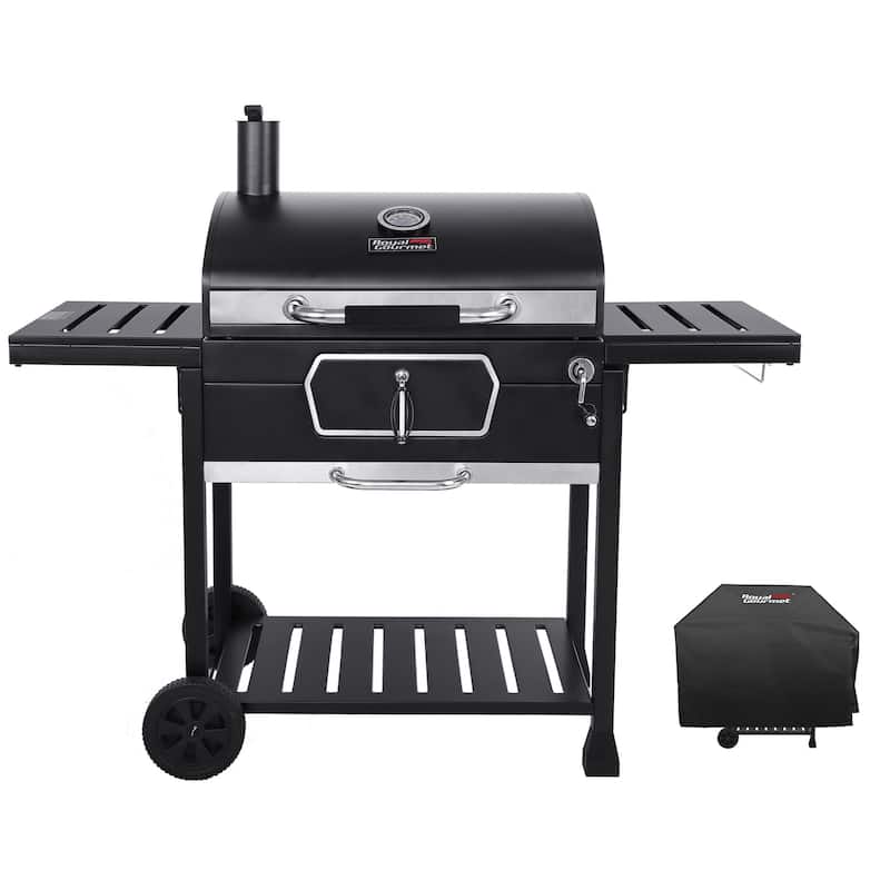 Royal Gourmet Deluxe 30-Inch Smoker Charcoal Grill with Cover,Black