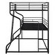 preview thumbnail 9 of 10, Full XL over Twin XL over Queen Size Triple Bunk Bed with Long and Short Ladder,Black