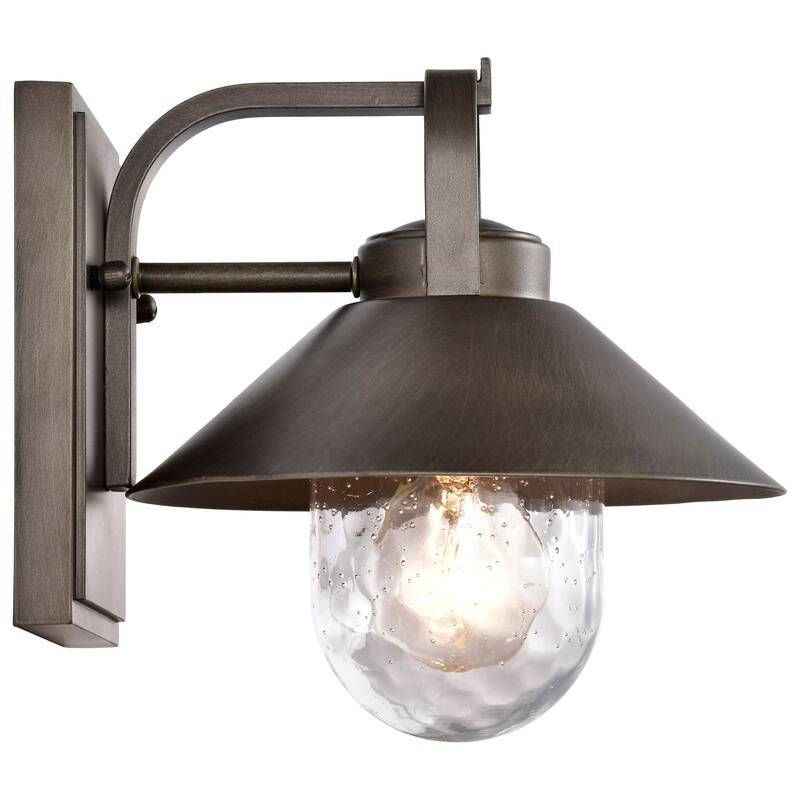 Ridge Small Outdoor Lantern Brozne Finish Clear Seeded Glass - Bronze
