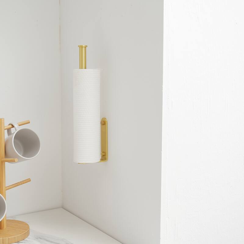 Wall Mount Paper Towel Holder Bulk- Self-Adhesive Under Cabinet (2 Pieces)