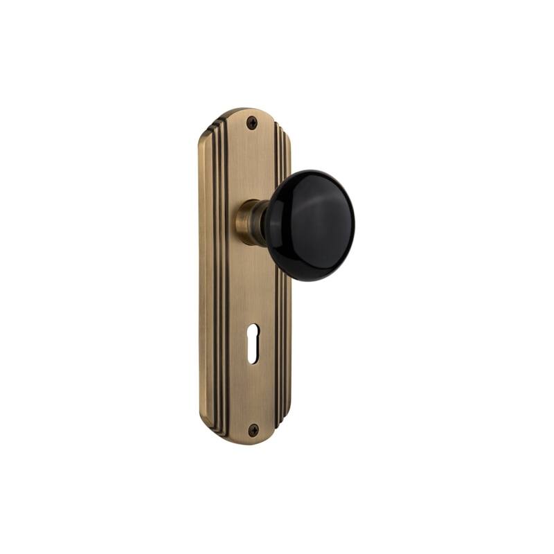 Nostalgic Warehouse Vintage Black Porcelain Privacy Door Knob Set with