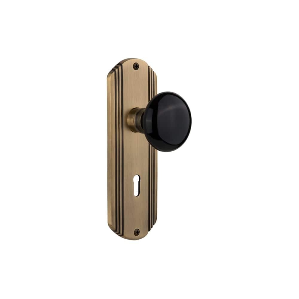 Nostalgic Warehouse Vintage Black Porcelain Privacy Door Knob Set with