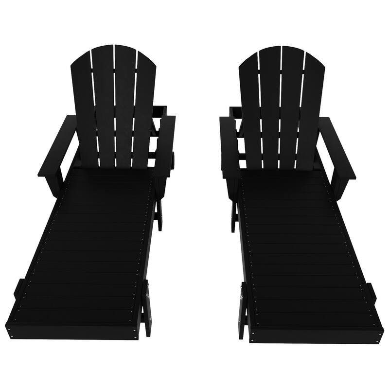Polytrends Laguna Hdpe All Weather Outdoor Patio Pool Reclining Chaise Lounge With Arms And Wheels (Set Of 2)