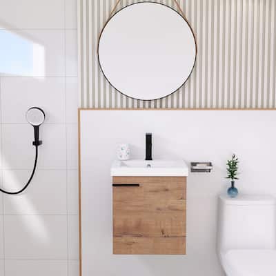BNK 18 inch Bathroom Vanity with Sink, Floating Bathroom Vanity with Soft Close Door