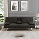 Modern Convertible Adjustable Sofa Bed - Faux Leather Recliner Double ...
