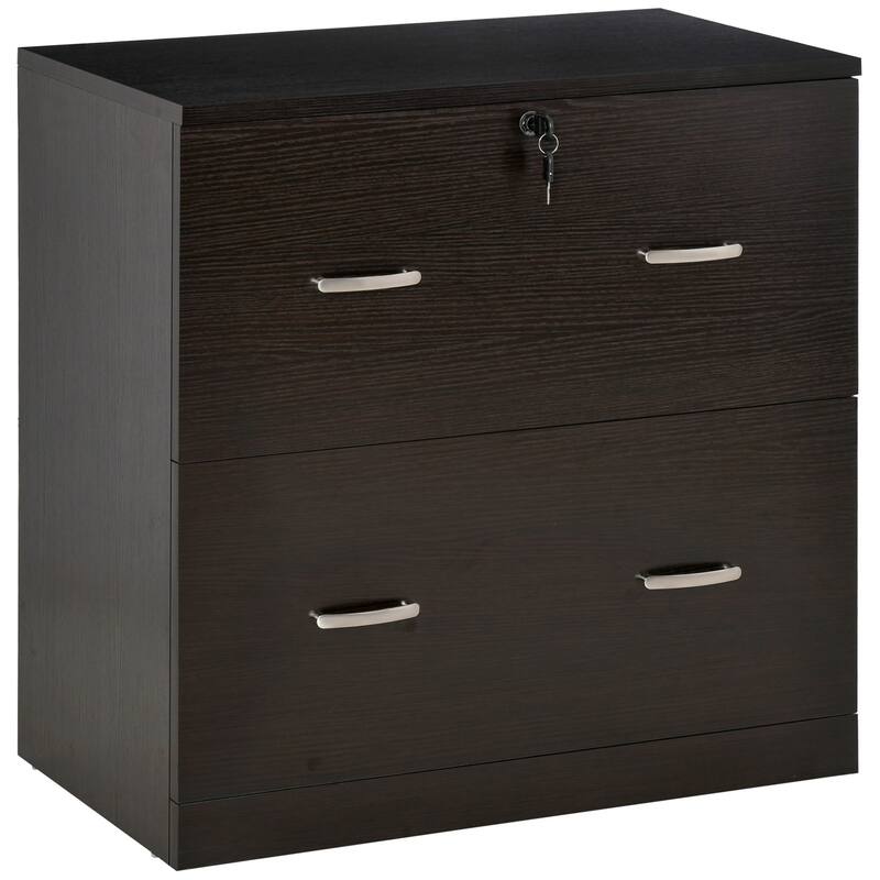 2-Drawer File Cabinet with Lock and Keys - Brown