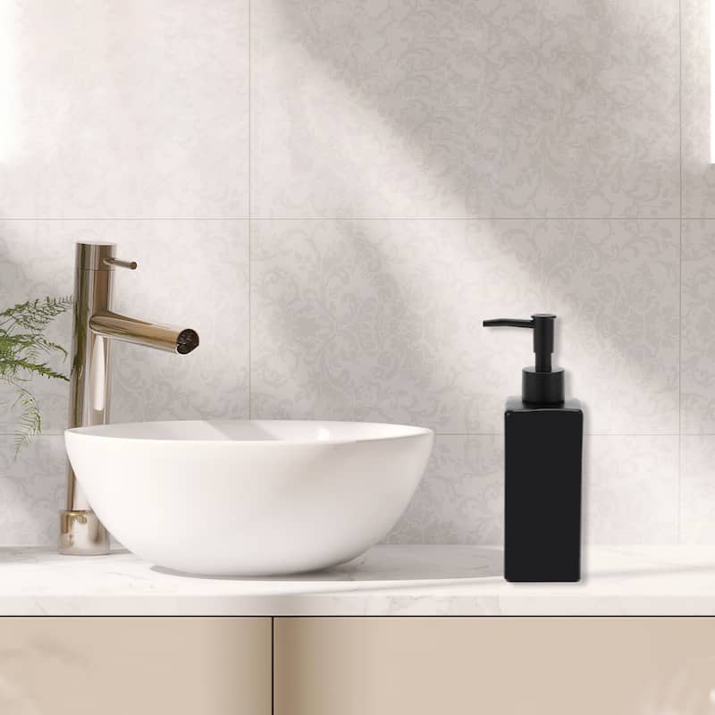 Square Elegant Soap Pump Dispenser for Laundry Rooms Hotels 350ml 1 Pcs - Black