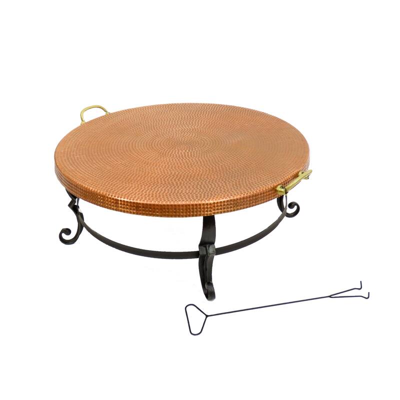 32" Copper Fire Pit with Stand and Tray Cover by National Tree Company