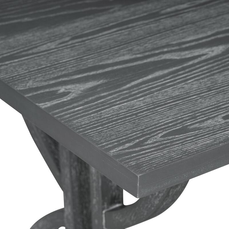 6 Pcs Wood Dining Table Set, Rectangular Kitchen Table Set with Unique Legs, 4 Upholstered Chairs and 1 Padded Bench