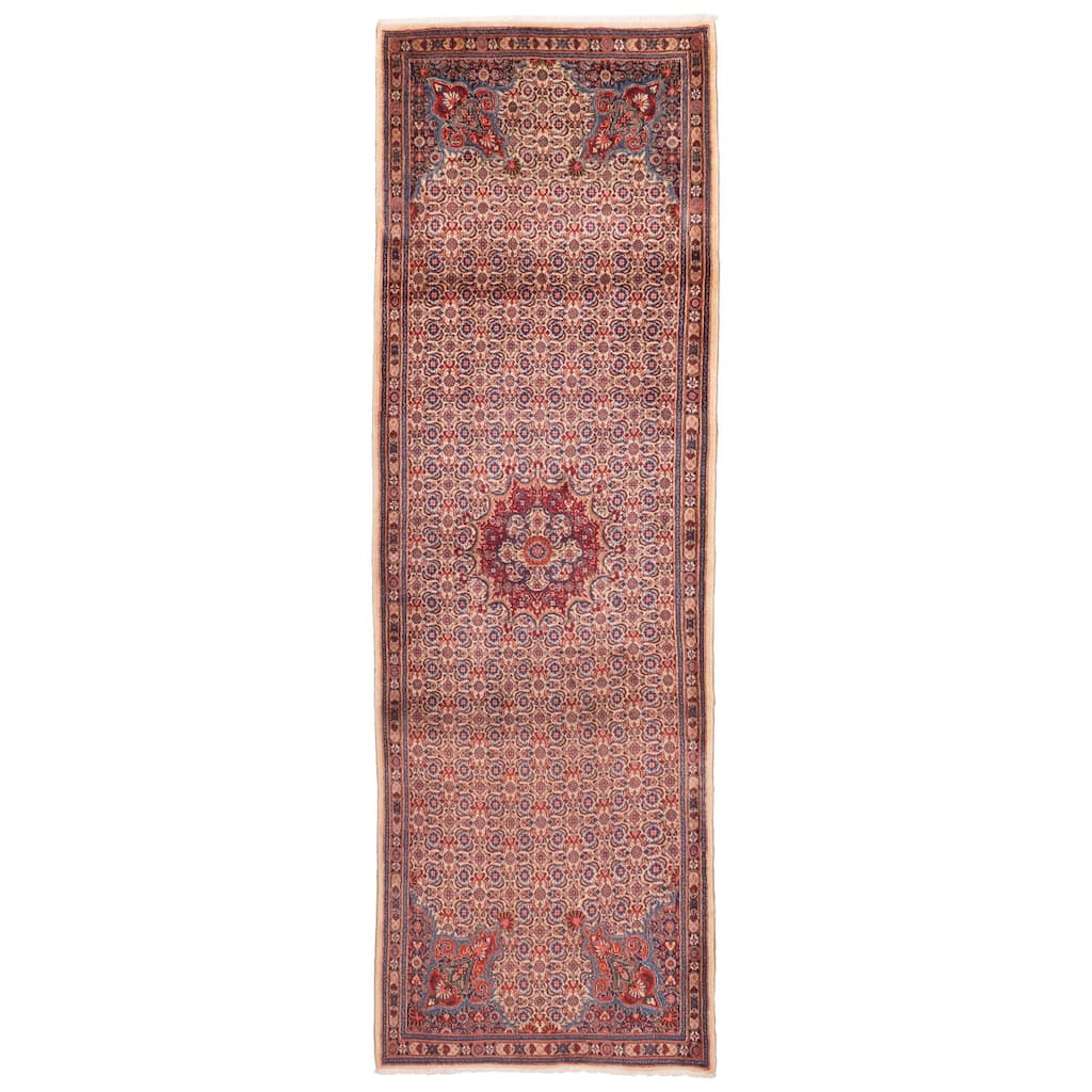 ECARPETGALLERY Hand-knotted Kayseri Cream Wool Rug - 3'5 x 10'5