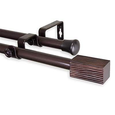Double Curtain Rod Home Decor - Window Treatment Rod with Finials, Adjustable Length - 84