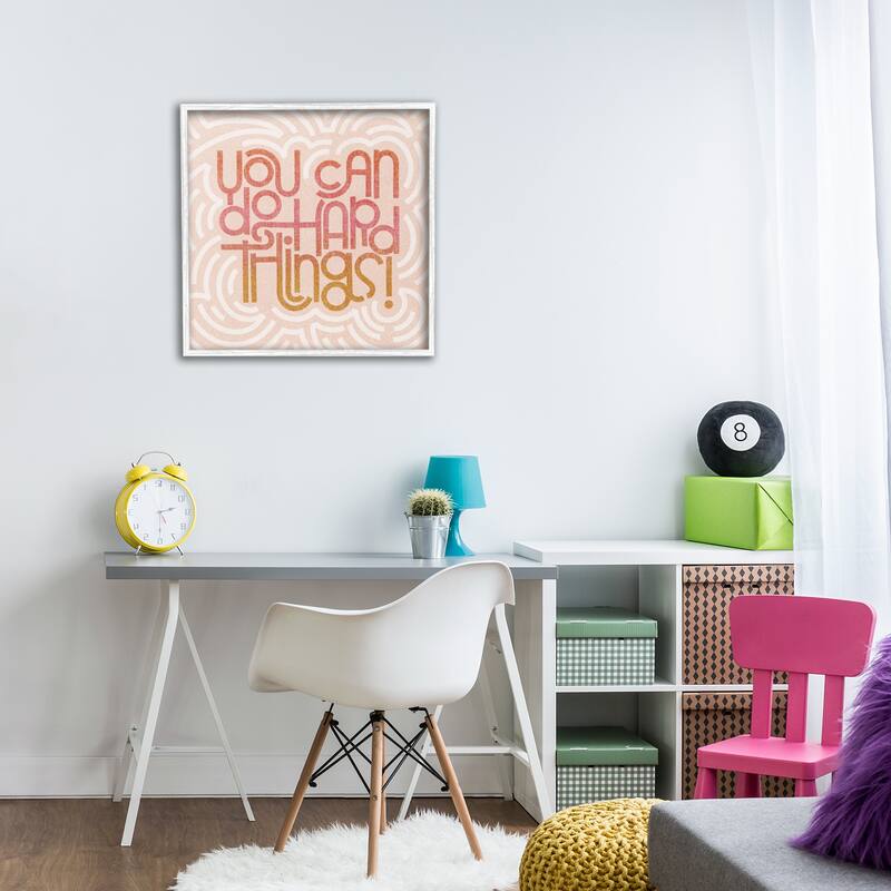 Stupell Pastel You Can Do Hard Things Framed Giclee Art Design By Sarah Hickman