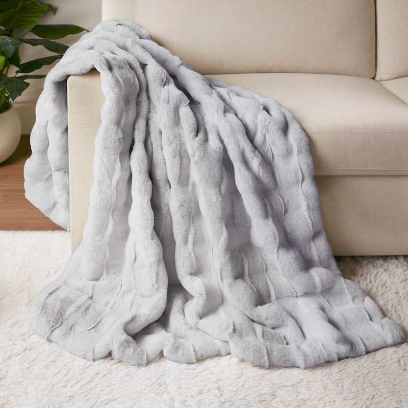 Madison Park Camille Faux Fur Throw