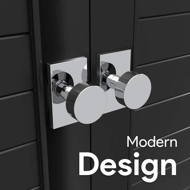 Mega Handles LAURA Dummy Round Door Knob with Slim Square Plate | Non-Turning, Reversible Handing | Easy to Install